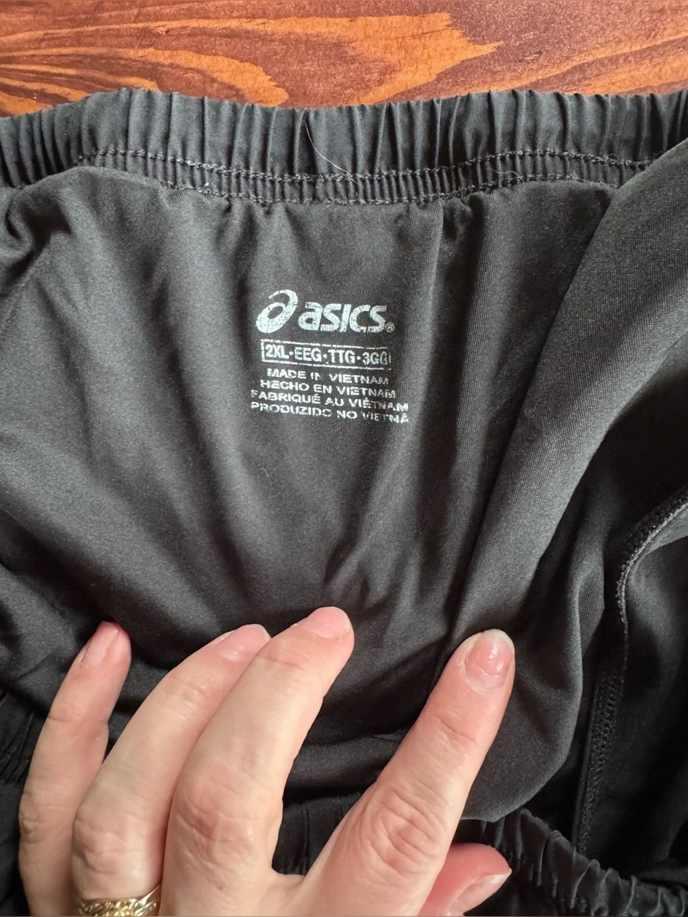 ASICS Black Running Shorts 2XL Reflective Zip Pocket